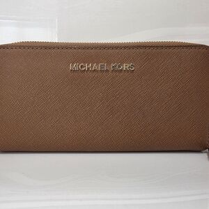 Michael Kors Tan Zip-Around Wallet